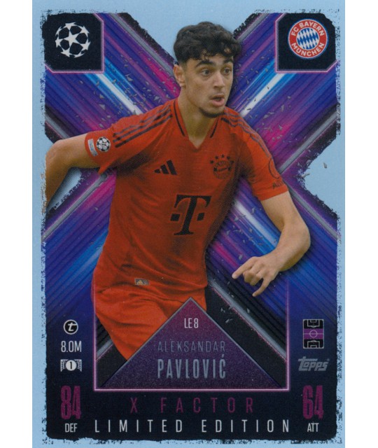 Topps Match Attax Extra Champions League 2024/2025 X-Factor Limited Edition Aleksandar Pavlović (FC Bayern München)